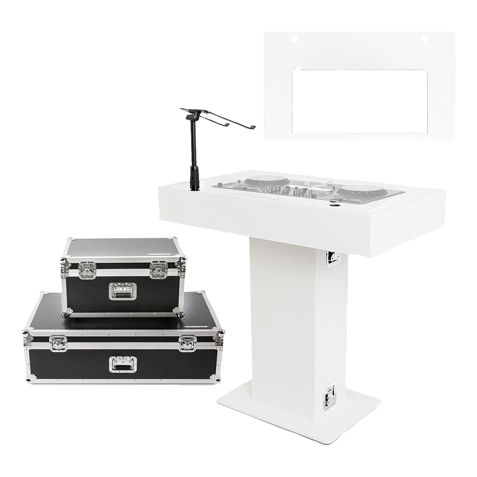 Magma MGA51000 White DJ Podium with Rane ONE MK2 Faceplate Package