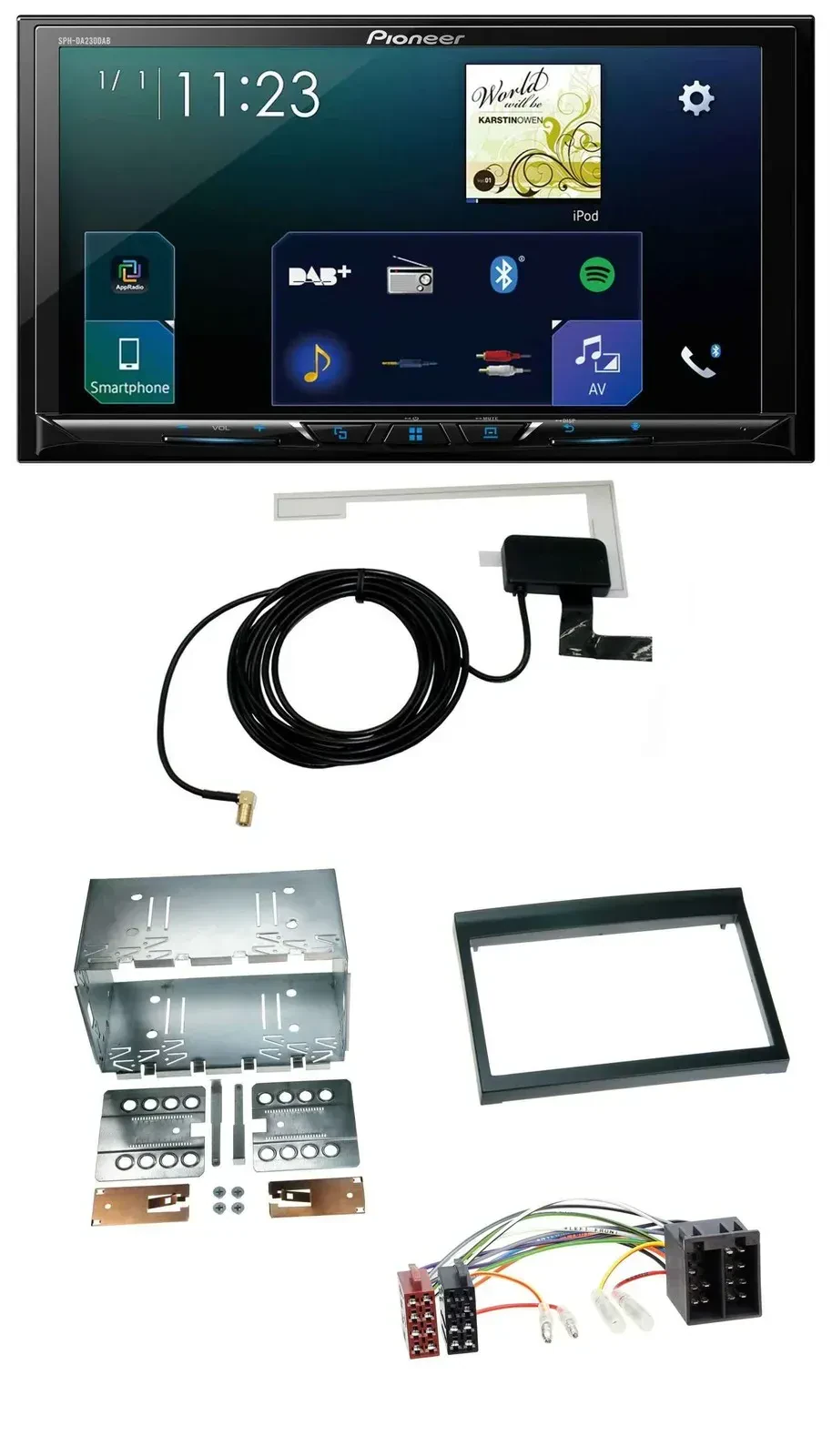 Автомагнитола Pioneer 2-DIN DAB USB MP3 Bluetooth для Porsche Boxster (1996–2004)
