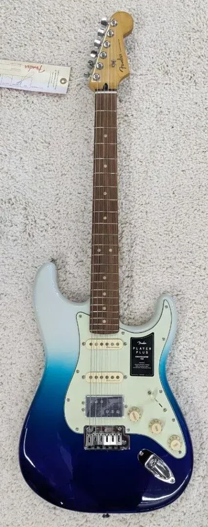 Fender Player Plus Stratocaster HSS, Pau Ferro board, Belair Blue w/Bag - Demo
