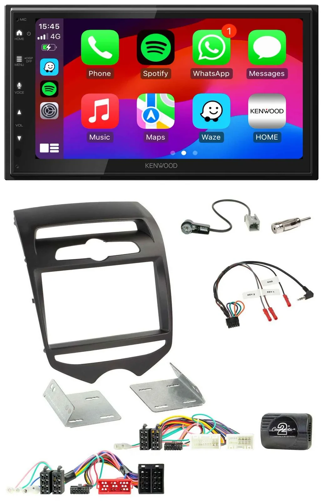 Kenwood Lenkrad USB DAB 2DIN Bluetooth Autoradio für Hyundai ix20 ab 2010 man. K