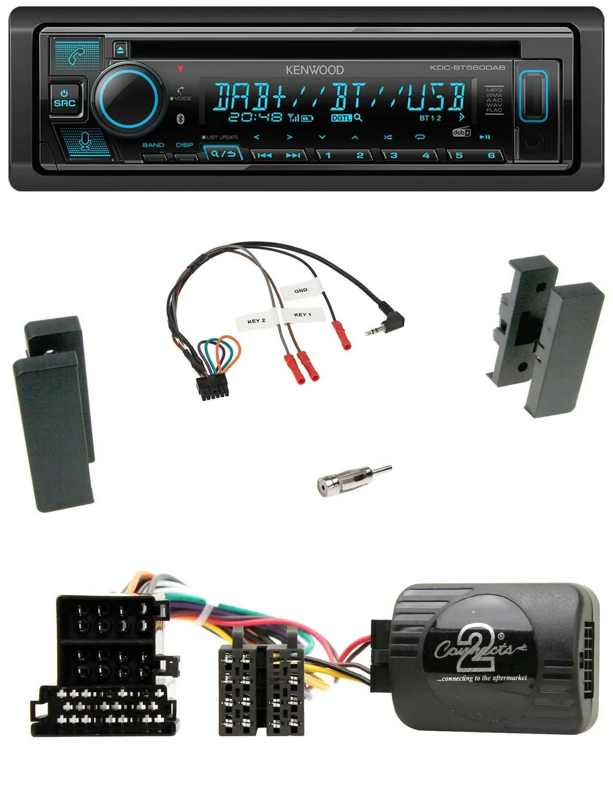 Автомагнитола Kenwood Bluetooth, DAB, CD, USB для Seat Leon 2002–2006, Toledo