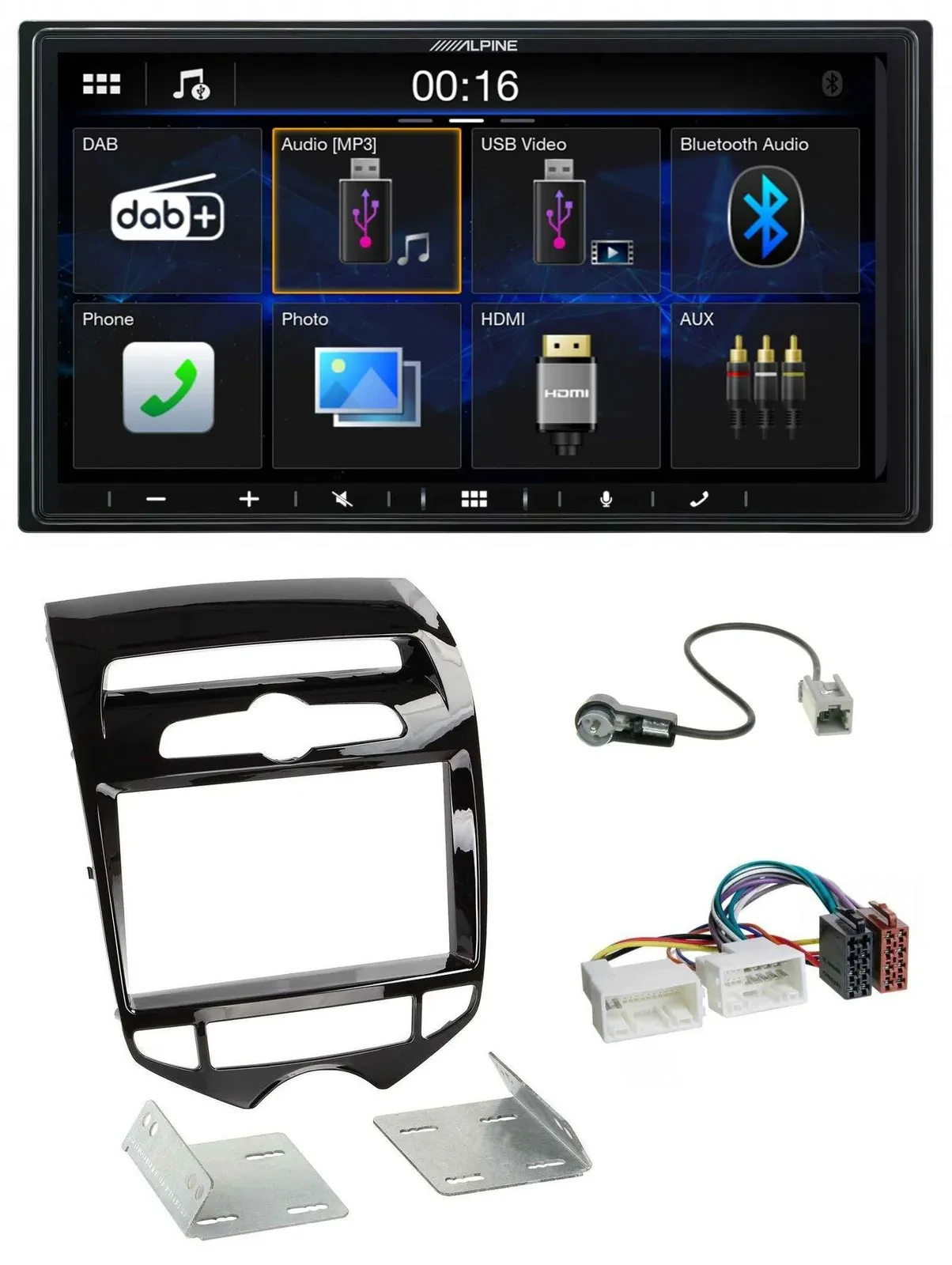 Alpine Bluetooth 2DIN MP3 DAB USB Autoradio für Hyundai ix20 ab 10 autom. Klima