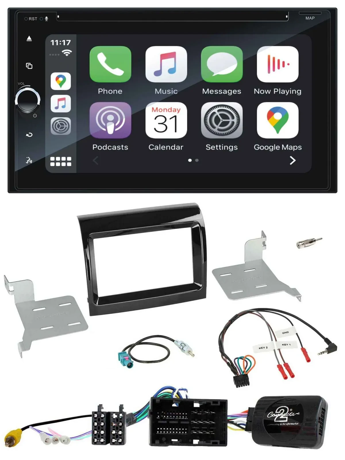 Автомагнитола Blaupunkt 2-DIN USB DAB Bluetooth TMC, для Citroen/Fiat/Peugeot, навигация, поддержка кнопок на руле