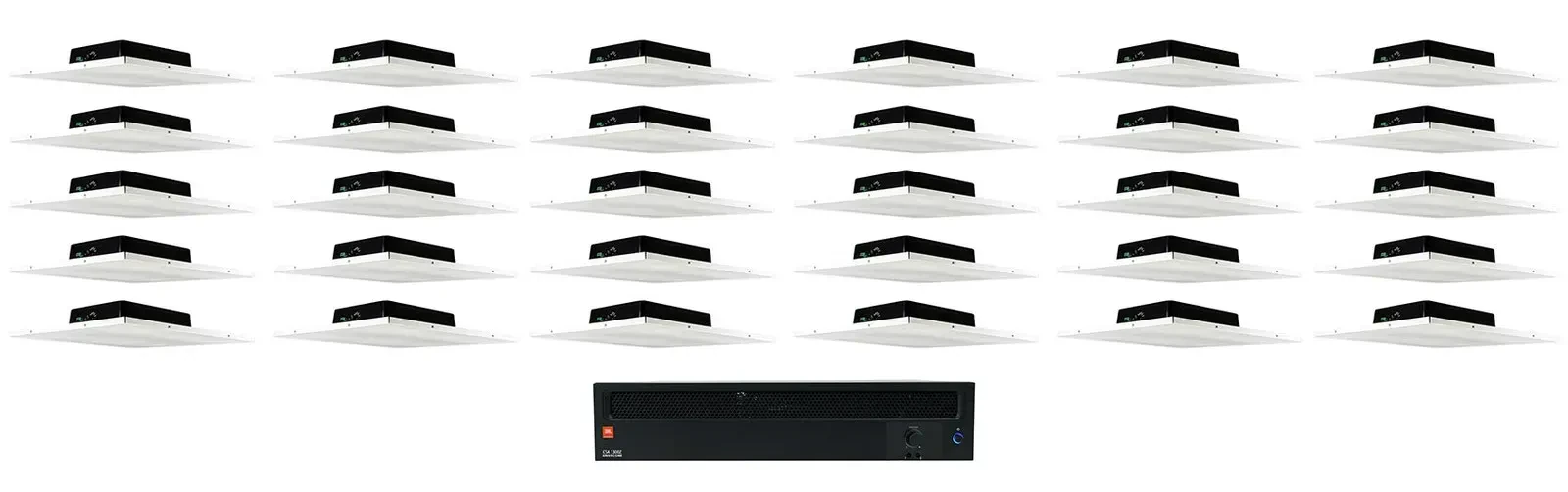 Потолочная акустика JBL DCS8T White с усилителем (30 штук)