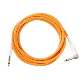 Instrumentenkabel 3m, Klinke Mono zu Winkelklinke, Orange, PVC-Ummantelung