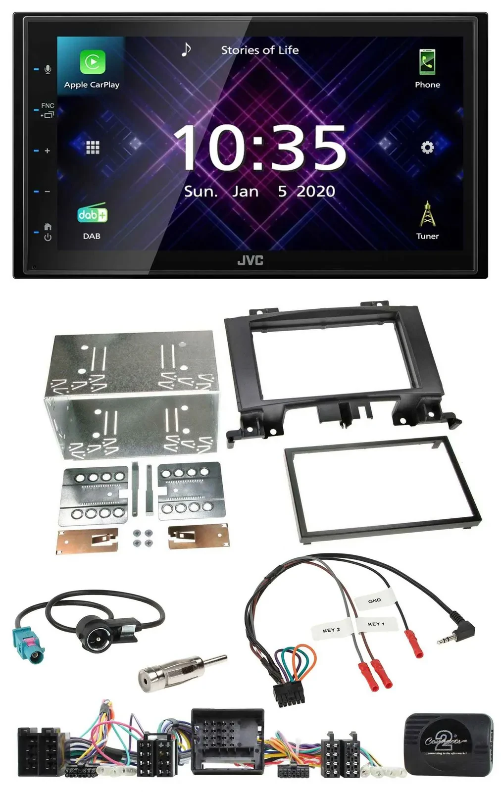 JVC DAB 2DIN Lenkrad Bluetooth USB Autoradio für Mercedes Sprinter Audio 5 20 50