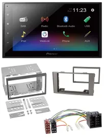 Pioneer USB Bluetooth DAB 2DIN MP3 Autoradio für Iveco Daily 2006-2014 silber
