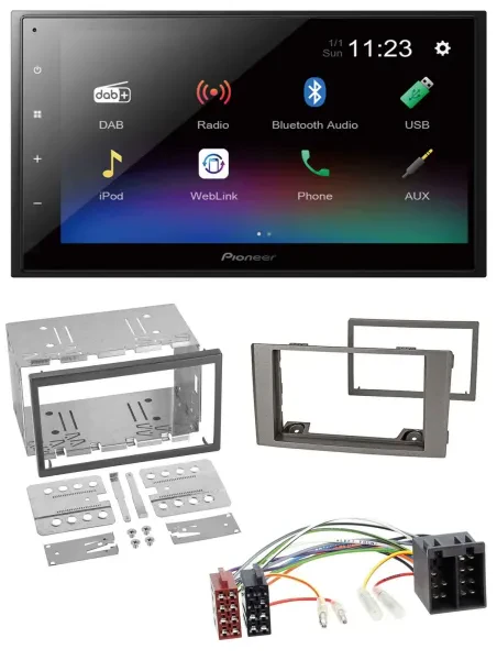 Pioneer USB Bluetooth DAB 2DIN MP3 Autoradio für Iveco Daily 2006-2014 silber