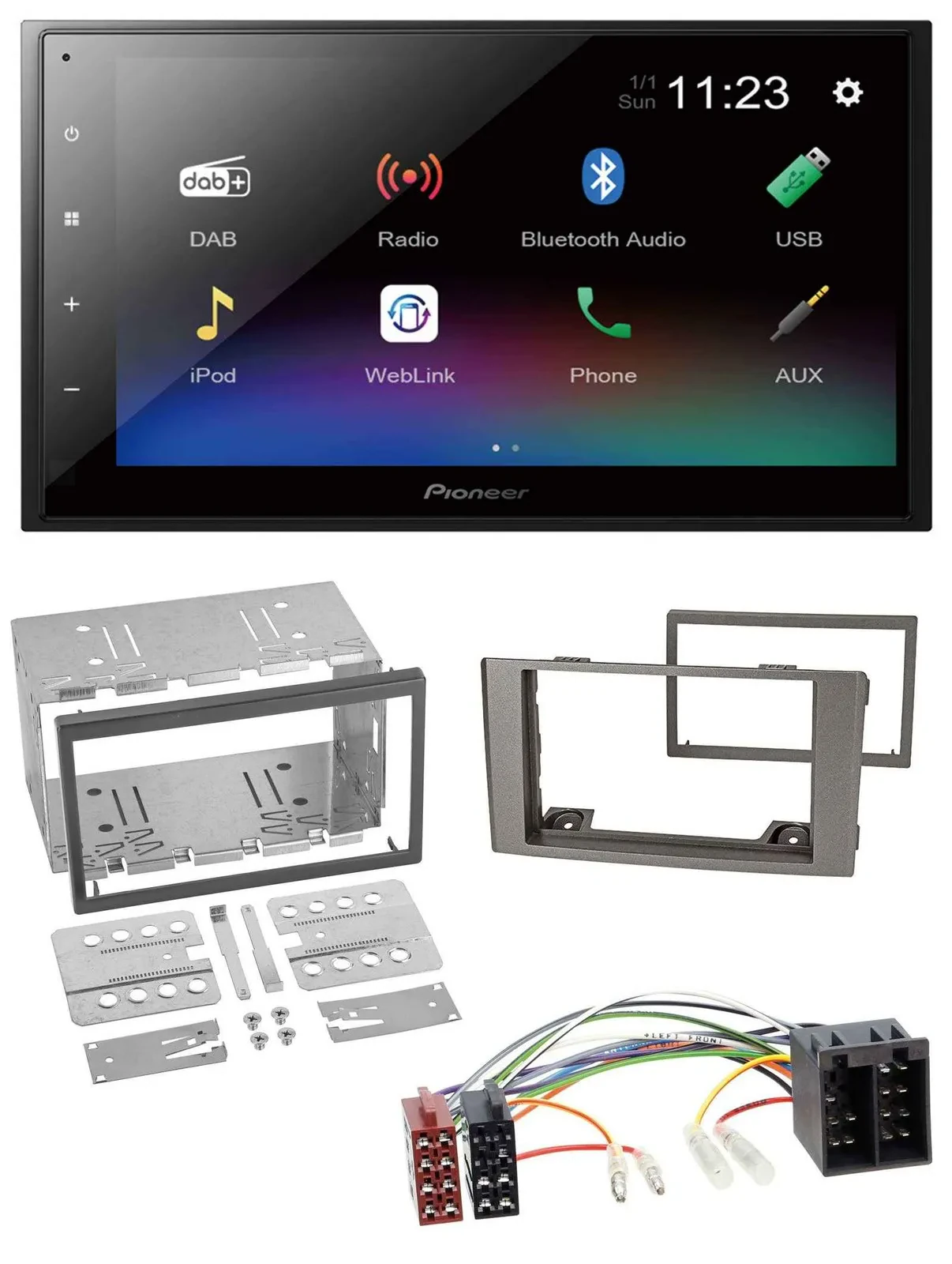 Автомагнитола для Iveco Daily 2006–2014 Pioneer 2DIN, USB, Bluetooth, DAB, MP3, серебристая