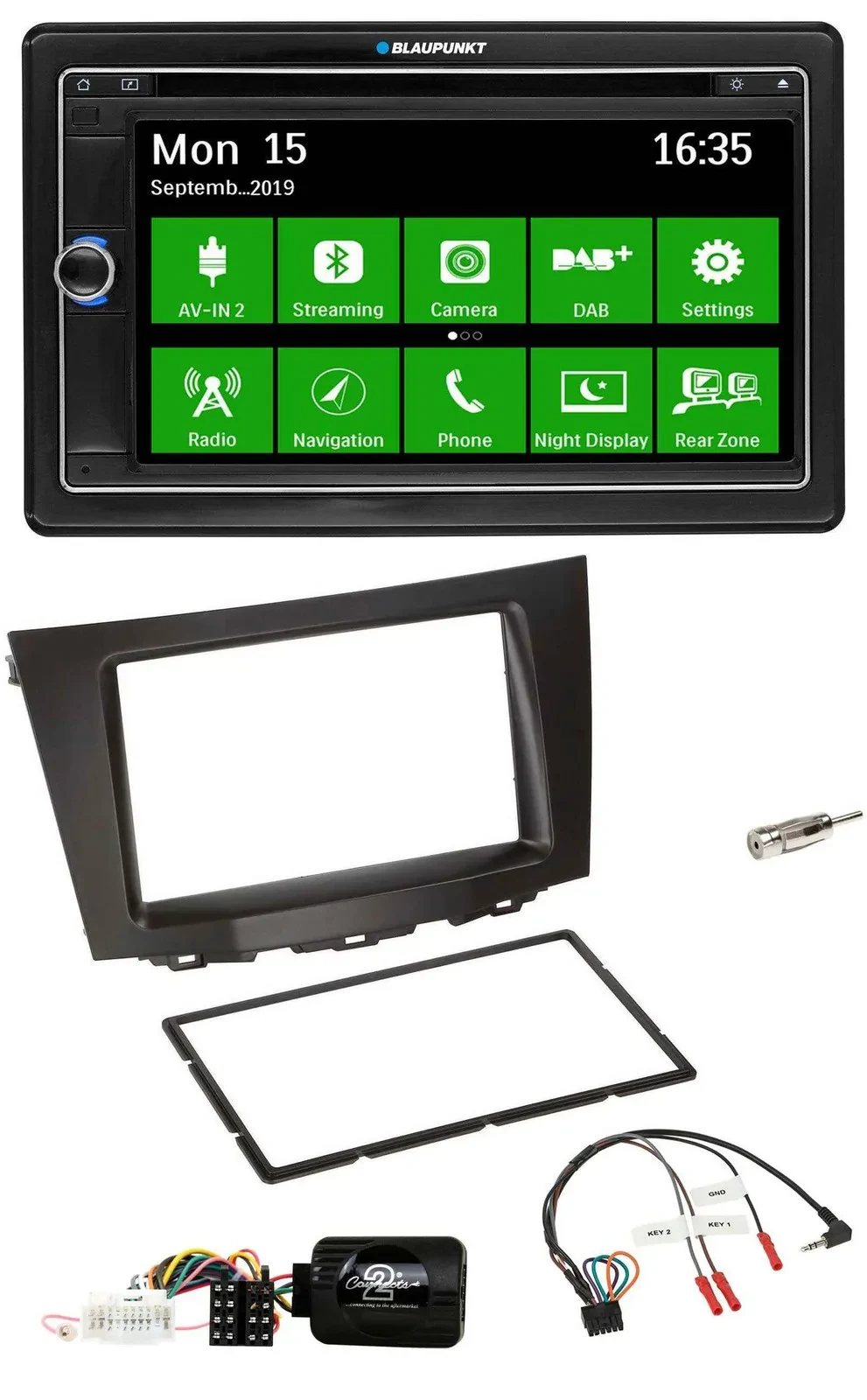 Автомагнитола Blaupunkt 2DIN Bluetooth, DAB, USB, навигация TMC для Suzuki Kizashi