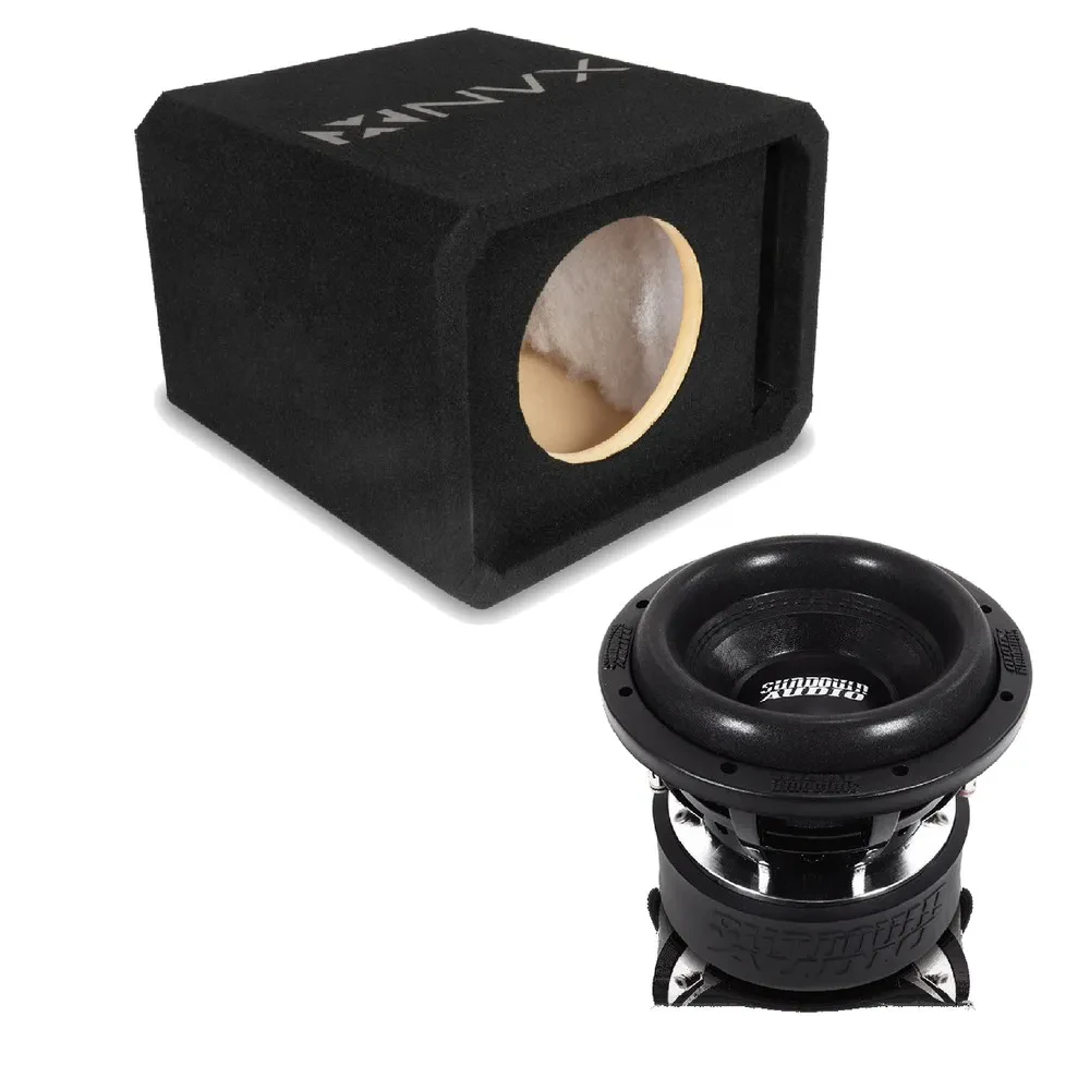 NVX NE81P Single 8" Slot Ported 3/4" MDF Sub Enclosure w/ 8" Dual Subwoofer