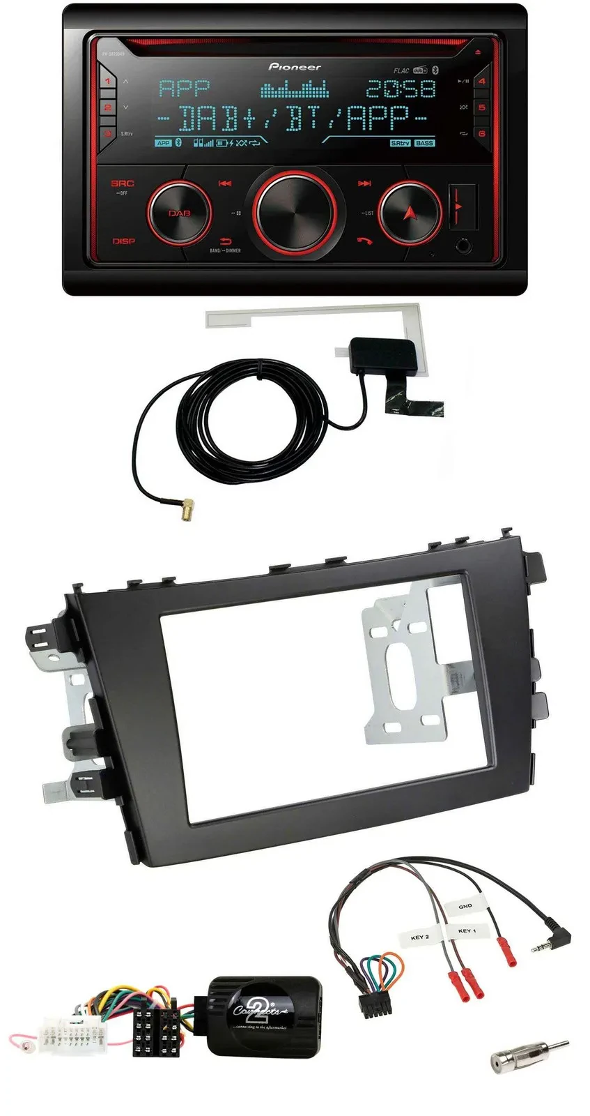 Pioneer 2DIN Lenkrad DAB USB CD Bluetooth Autoradio für Suzuki Celerio LF ab 201