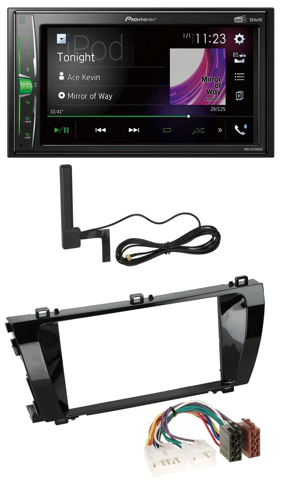 Автомагнитола Pioneer 2-DIN, DAB, Bluetooth, MP3, AUX для Toyota Corolla (с 2014)