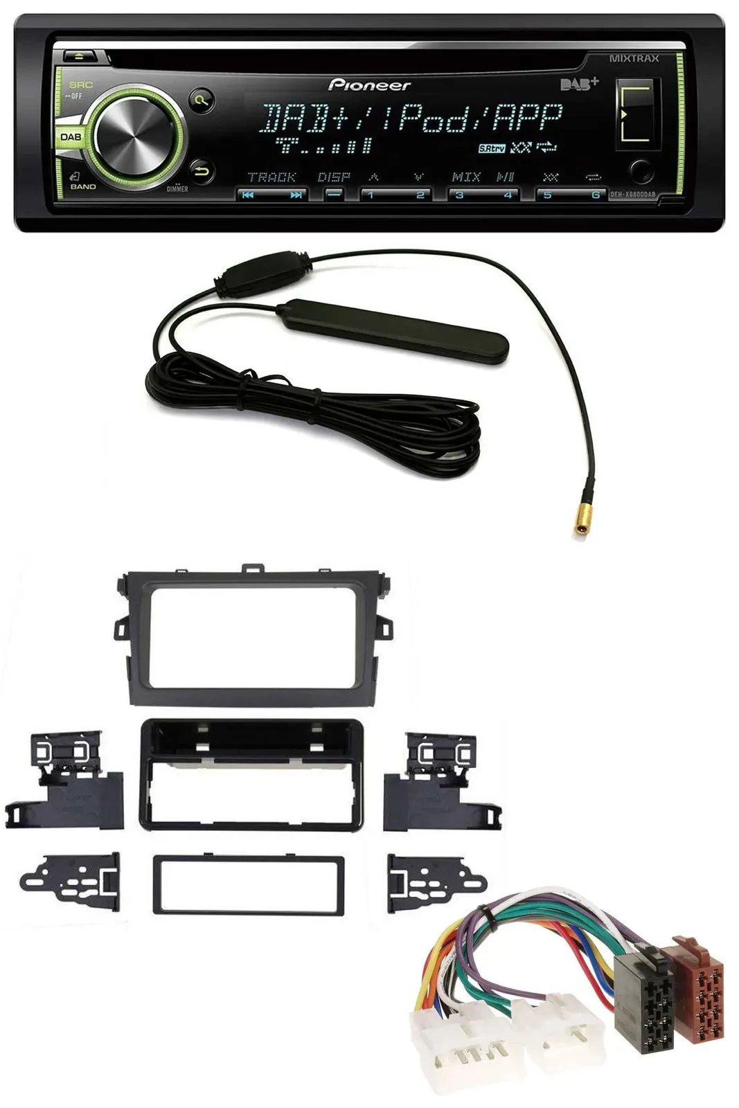 Pioneer MP3 USB CD DAB AUX Autoradio für Toyota Corolla 2009-2012 silber