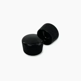 Allparts Metal Cupcake Knobs, Set of 2, for 1/4" Solid Shaft Pots, BLACK
