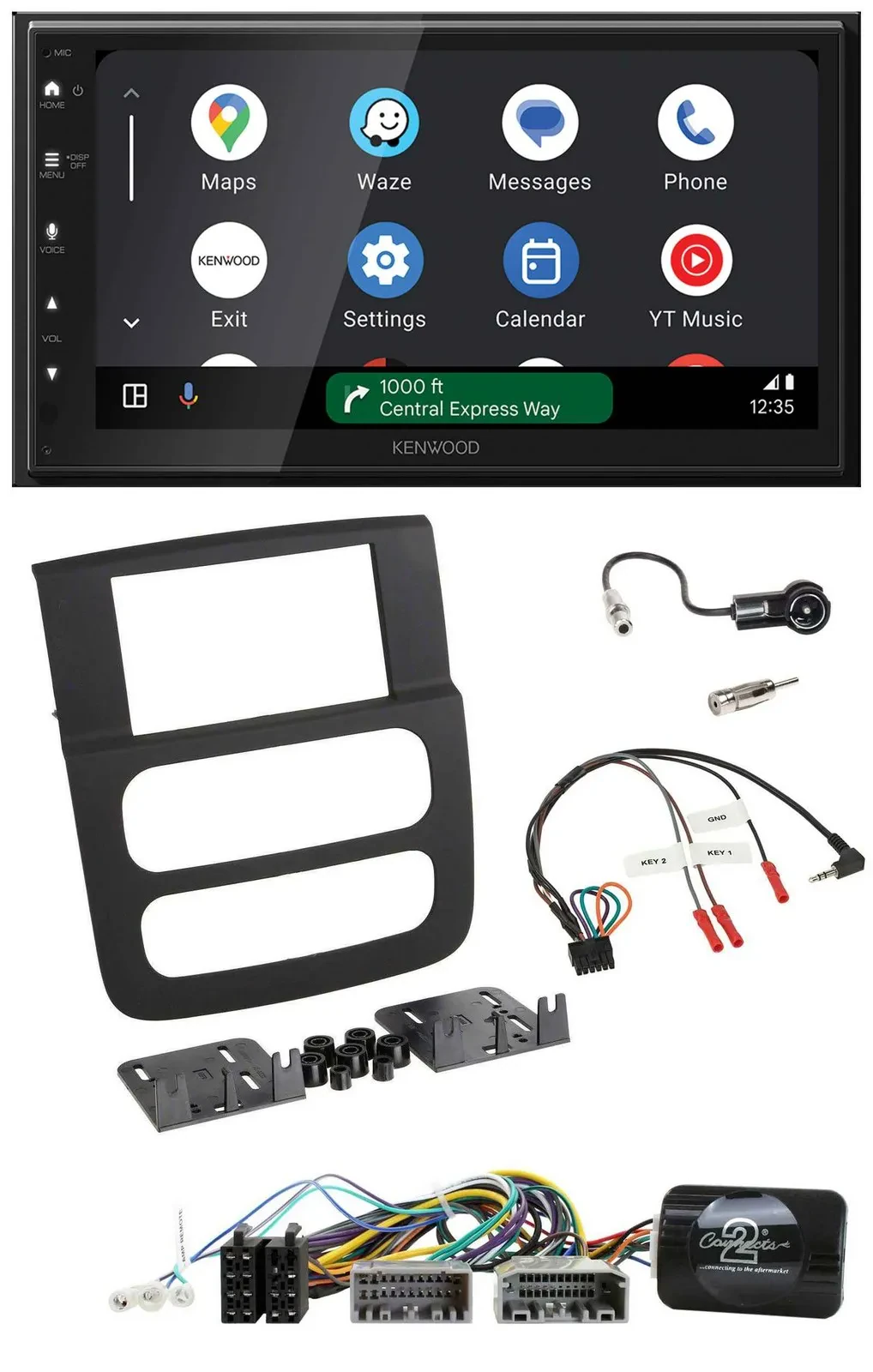 Kenwood DAB Bluetooth USB Lenkrad 2DIN Autoradio für Dodge RAM 2002-2006