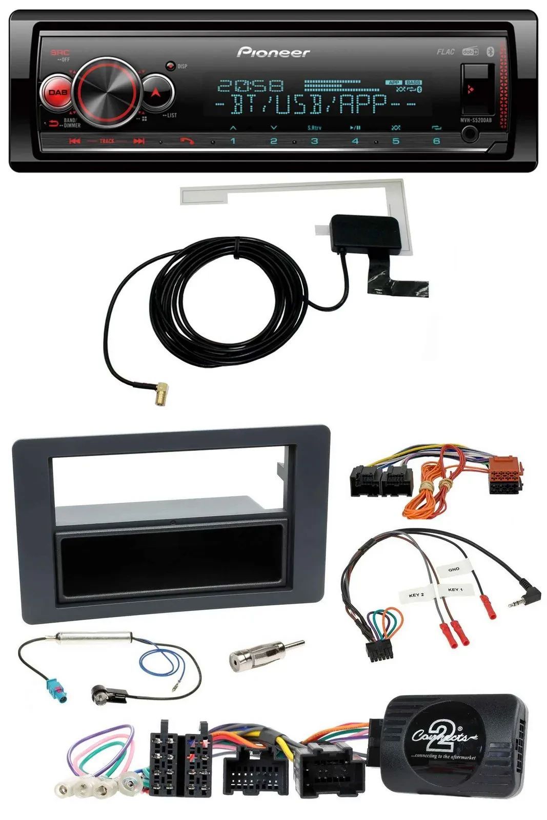Pioneer Bluetooth DAB USB Lenkrad Autoradio für Saab 9-5 YS3E Facelift 2005-2011