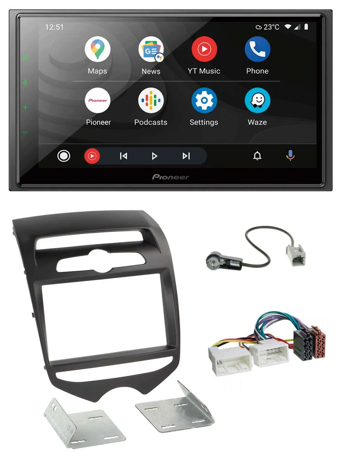 Pioneer USB 2DIN DAB MP3 Bluetooth Autoradio für Hyundai ix20 ab 2010 man. Klima