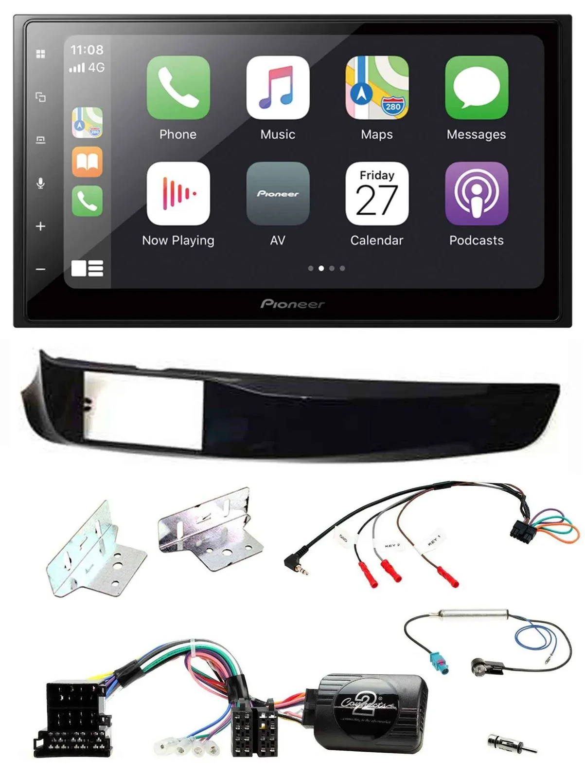 Pioneer Lenkrad Bluetooth DAB 2DIN USB Autoradio für Alfa Giulietta 940 10-14 sc