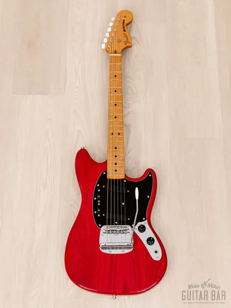 Электрогитара Fender Mustang 1977 Vintage Reissue MG77 SS Trans Red w/gigbag Japan 2009