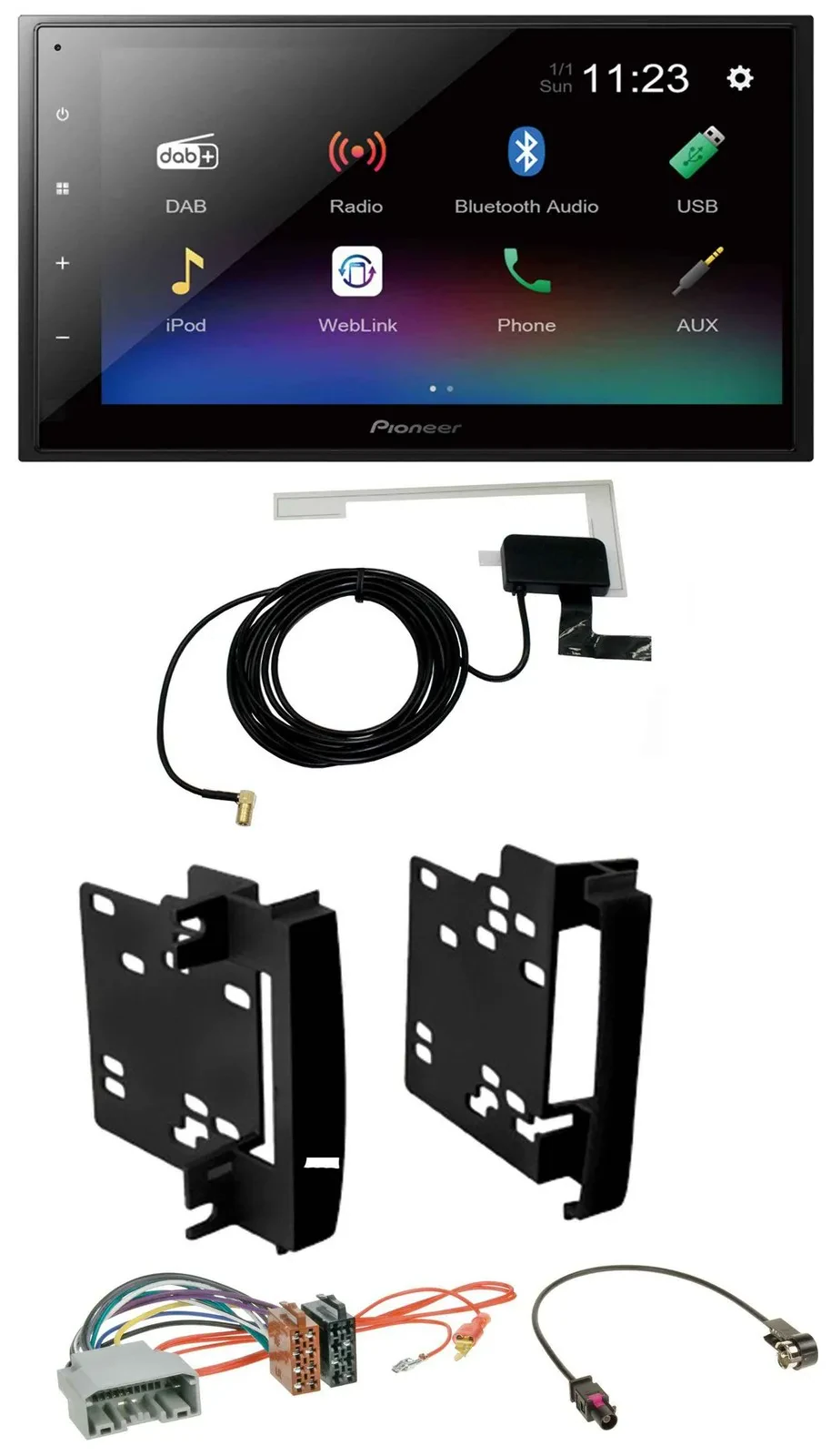 Pioneer DAB MP3 Bluetooth 2DIN USB Autoradio für Chrysler 300C Sebring Dodge Ave