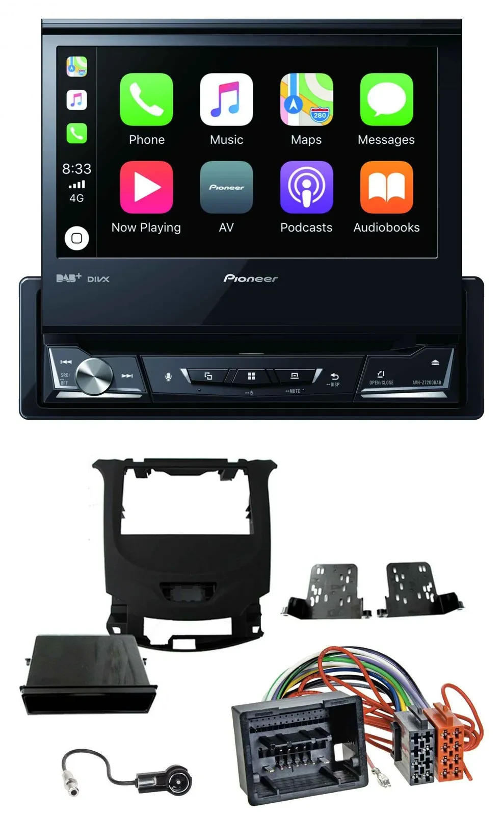 Pioneer DVD Bluetooth DAB USB MP3 Autoradio für Chevrolet Cruze ab 2016 Klavierl