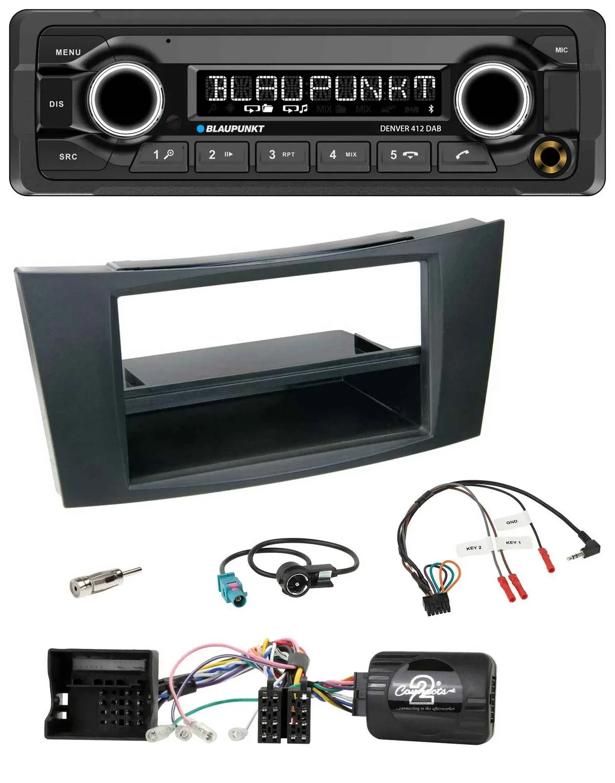 Blaupunkt Bluetooth DAB Lenkrad USB Autoradio für Mercedes E-Klasse 2002-2008 W2