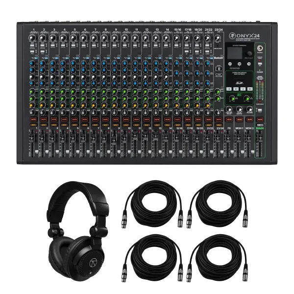 Mackie Onyx 12-Channel Premium Analog Mixer with Multi-Track USB, Bundle with TA