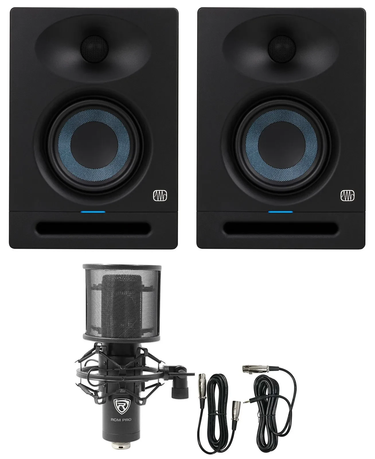 Pair Presonus Eris Studio 5 Powered Active 5" Studio Monitors + Recording Mic