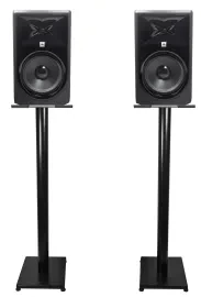 Pair JBL 308P MkII 8" Powered Studio Monitor Monitoring Speakers+37" Stands