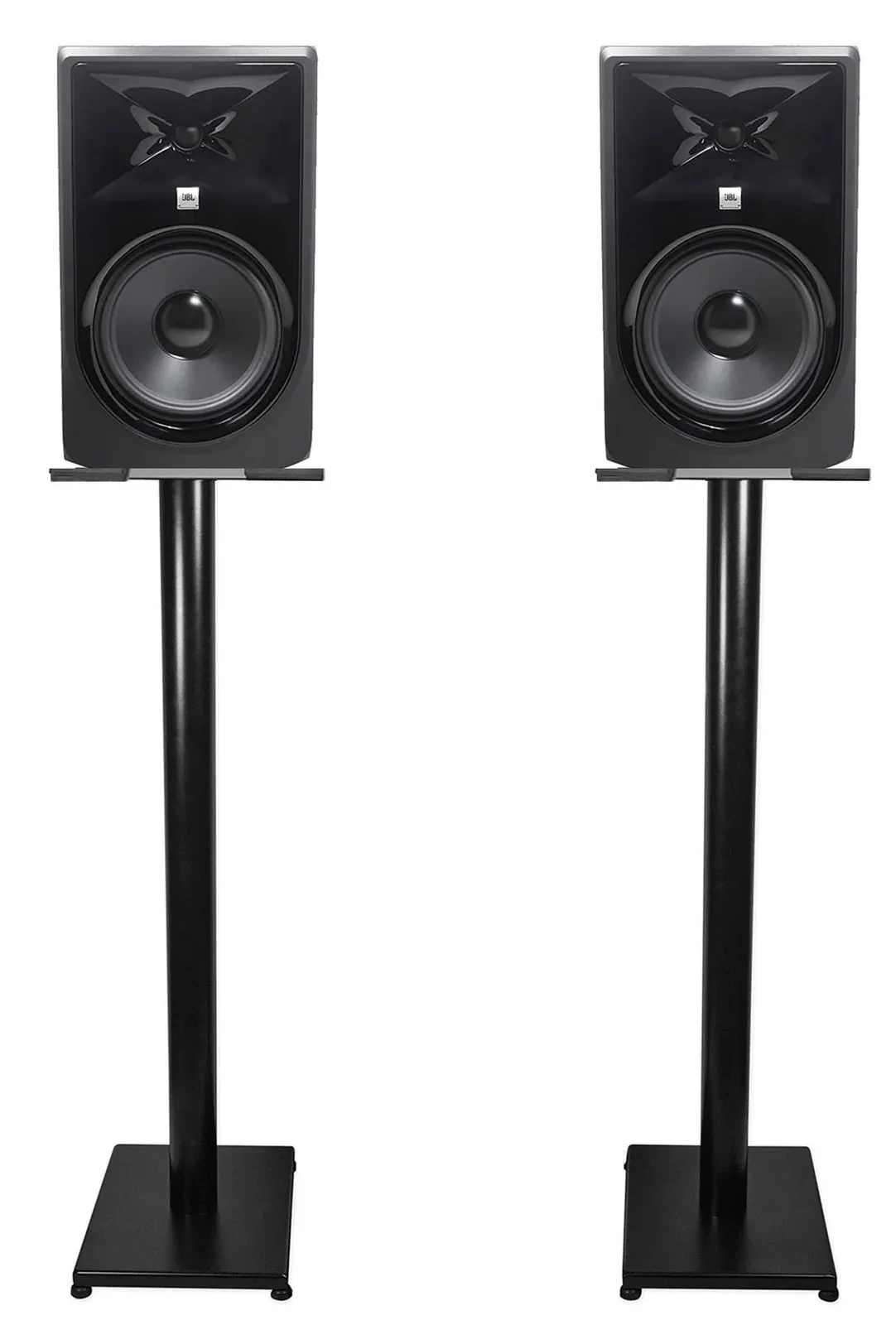 Pair JBL 308P MkII 8" Powered Studio Monitor Monitoring Speakers+37" Stands