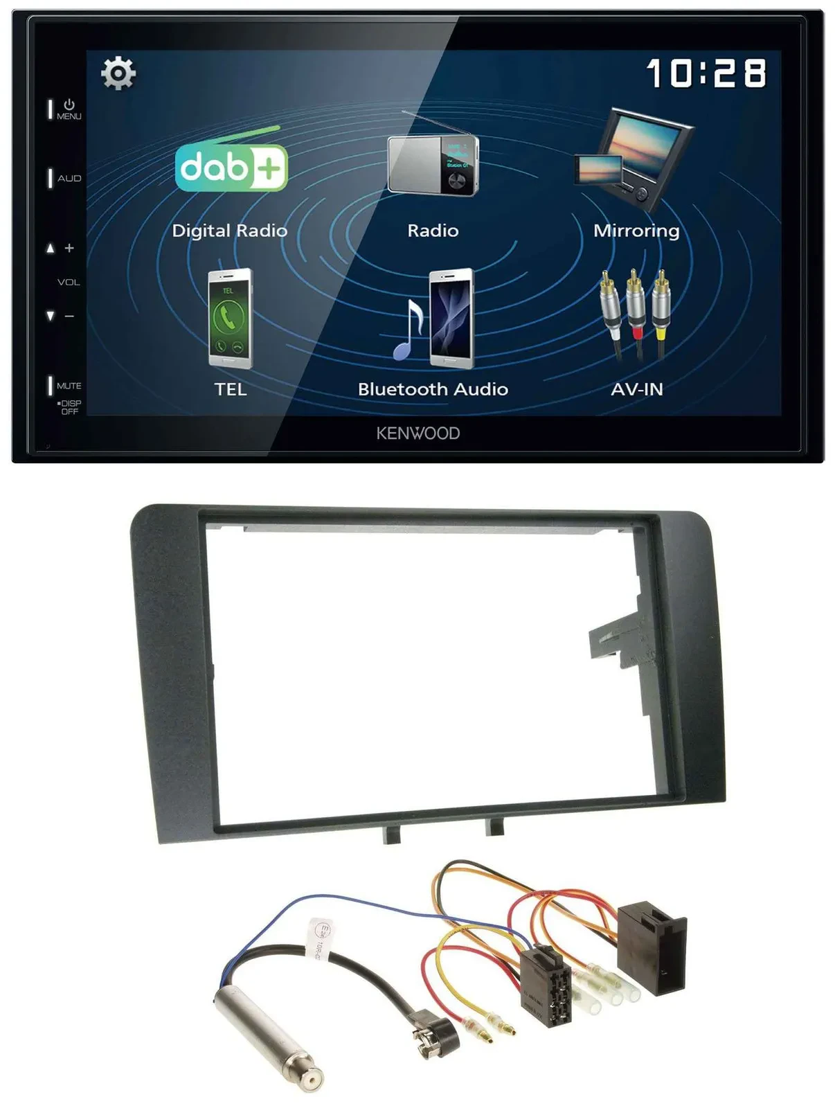 Kenwood 2DIN Bluetooth MP3 USB DAB Autoradio für Audi A3 8P 2003-2006 ISO