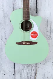 Fender Newporter Player Acoustic Electric Guitar Solid Spruce Top Surf Green