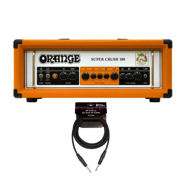 Orange Amps Super Crush 100W Guitar Amplifier Head with 10ft Instrument Cable