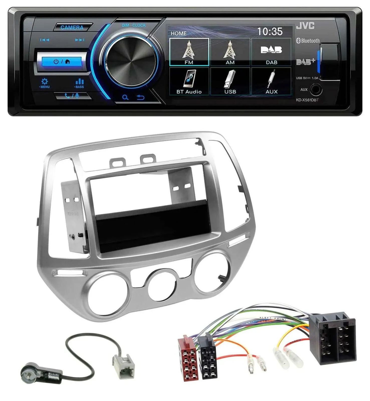 JVC Bluetooth MP3 USB DAB Autoradio für Hyundai i20 (12-14) man. Klima