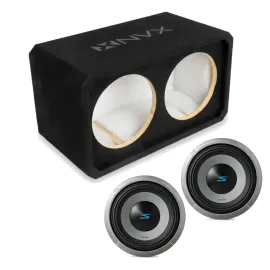 Сабвуфер пассивный для авто NVX NE102S_S2W10D2 в закрытом корпусе на 2×10", MDF 3/4"