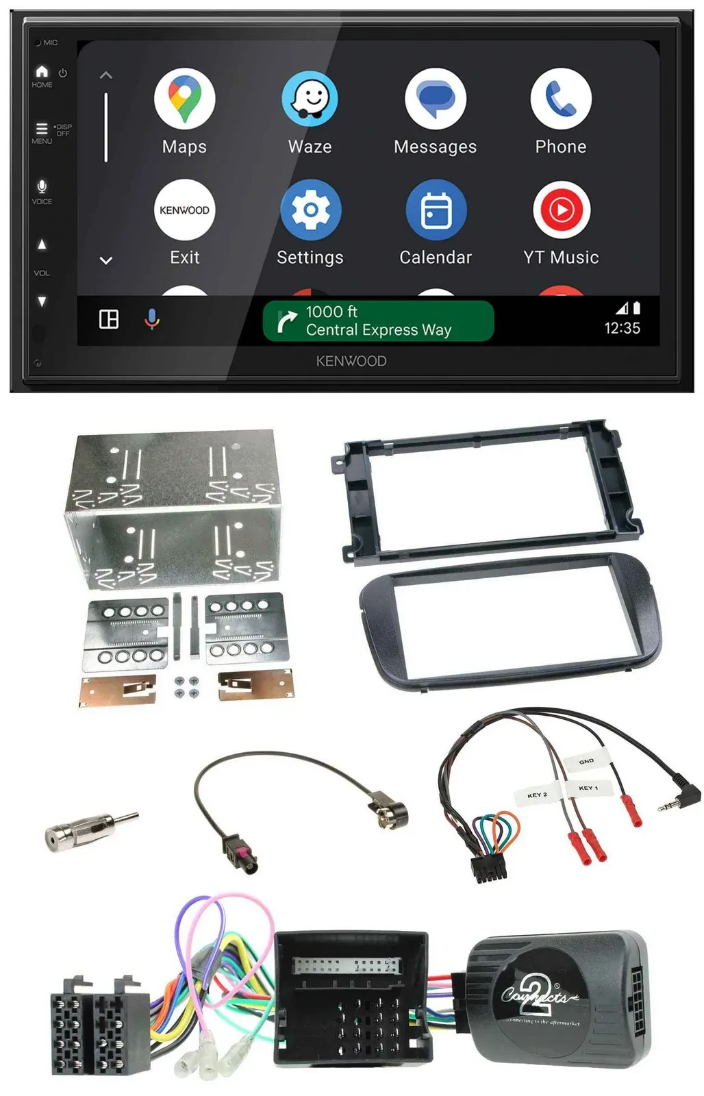 Автомагнитола Kenwood 2DIN, DAB, Bluetooth, USB, для Ford S-Max/Mondeo