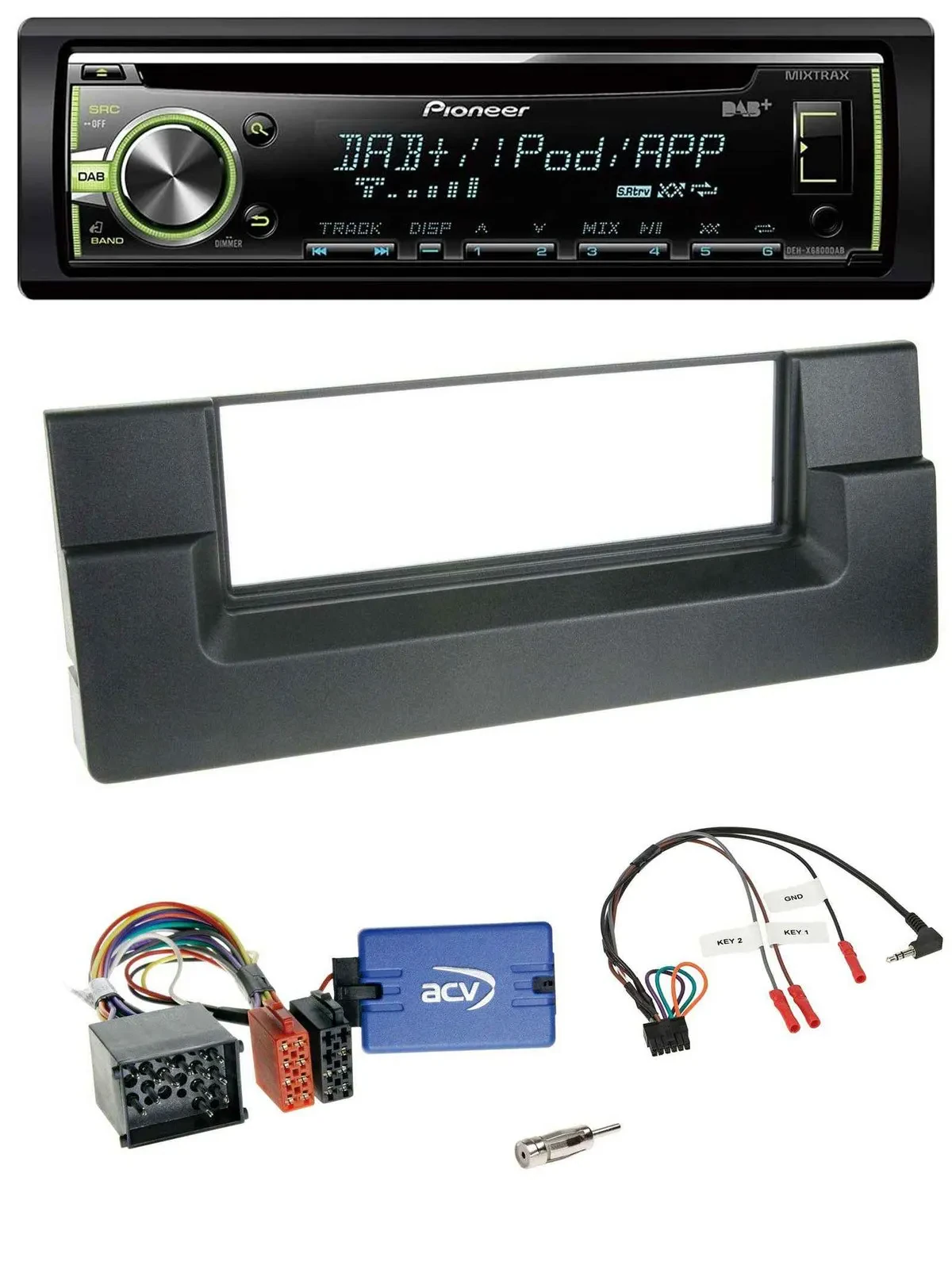 Автомагнитола Pioneer DAB, USB, MP3, CD для BMW 5 Series E39 (1996–2001) с поддержкой управления на руле