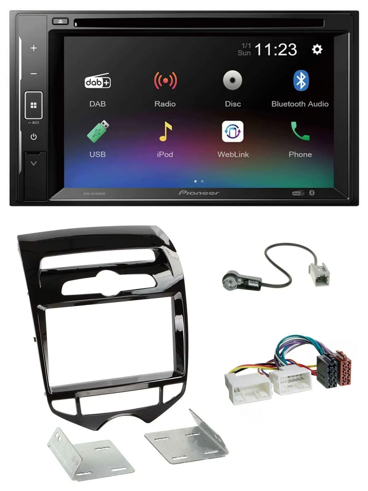 Pioneer Bluetooth MP3 USB 2DIN DAB DVD Autoradio für Hyundai ix20 ab 10 autom. K