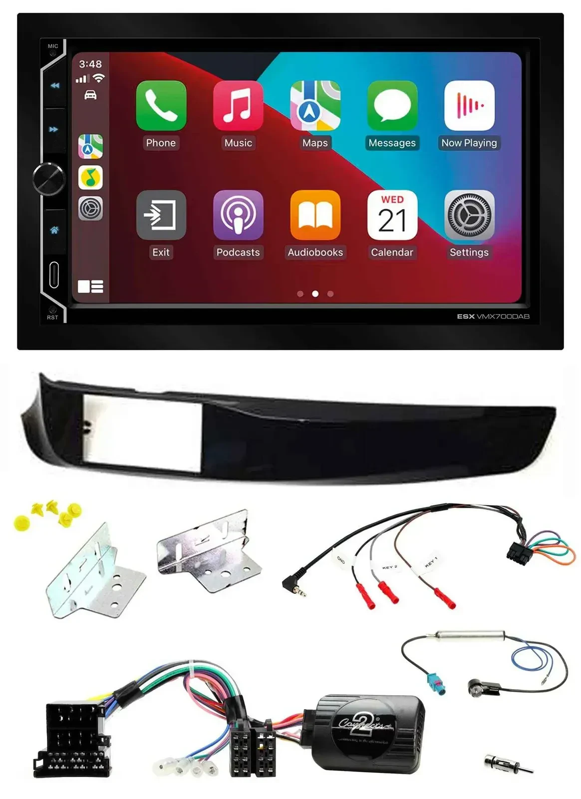 ESX 2DIN DAB USB Lenkrad Bluetooth Autoradio für Alfa Giulietta 940 10-14 schwar