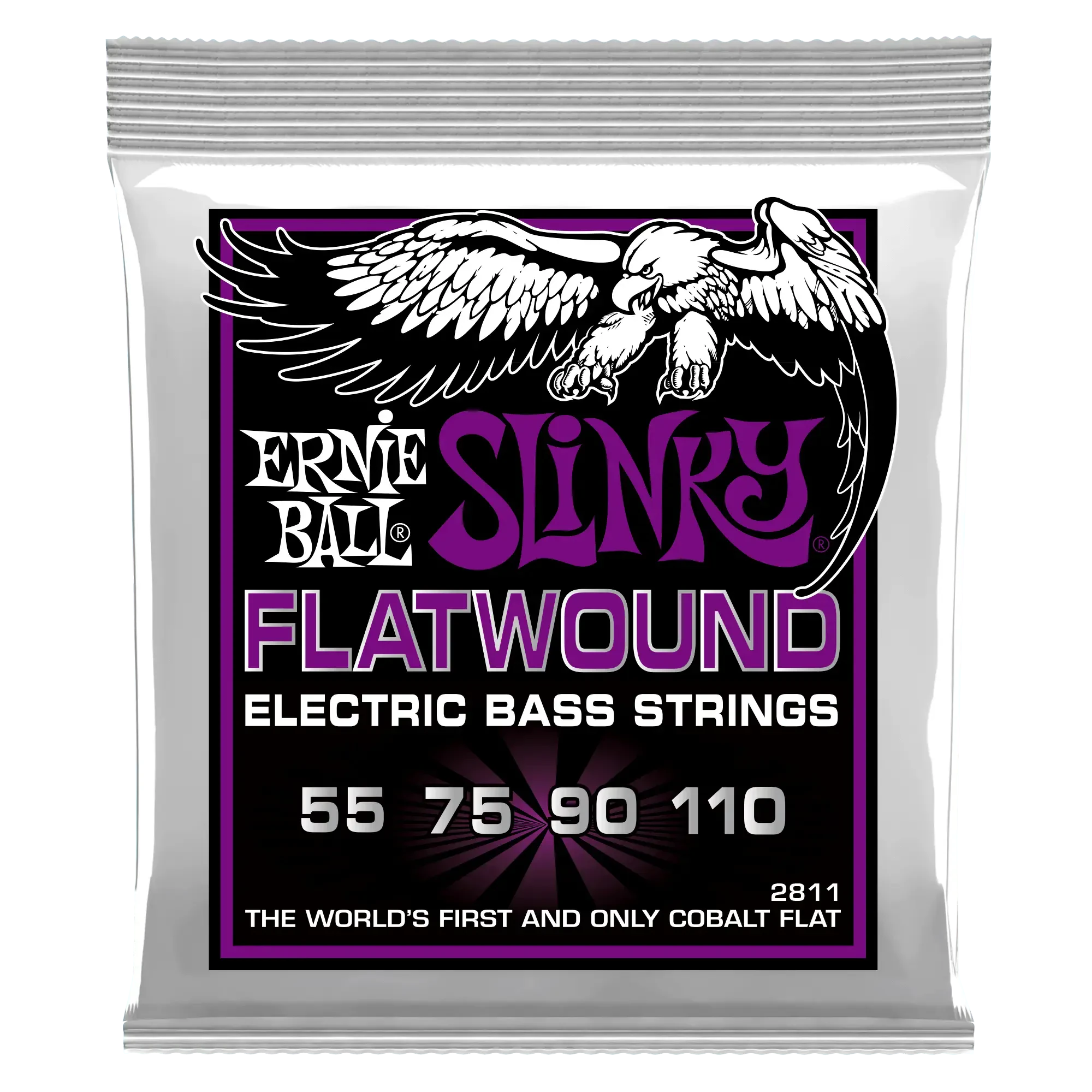 Струны для бас-гитары Ernie Ball 2811 Power Slinky Flatwound Bass 55-110