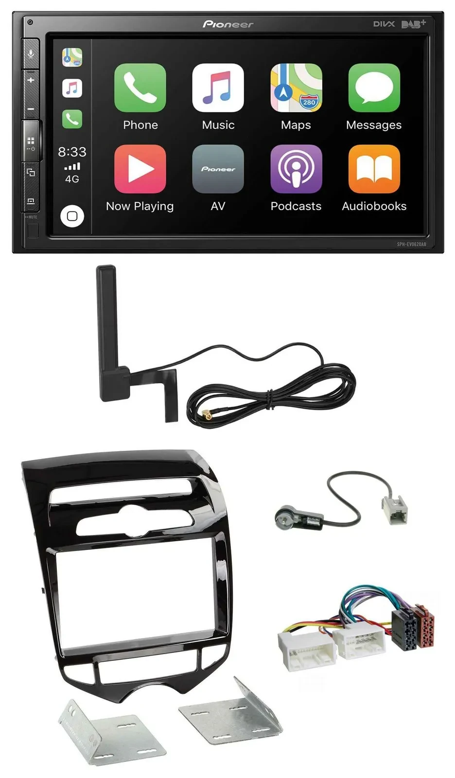 Pioneer USB 2DIN Bluetooth DAB MP3 Autoradio für Hyundai ix20 ab 10 autom. Klima