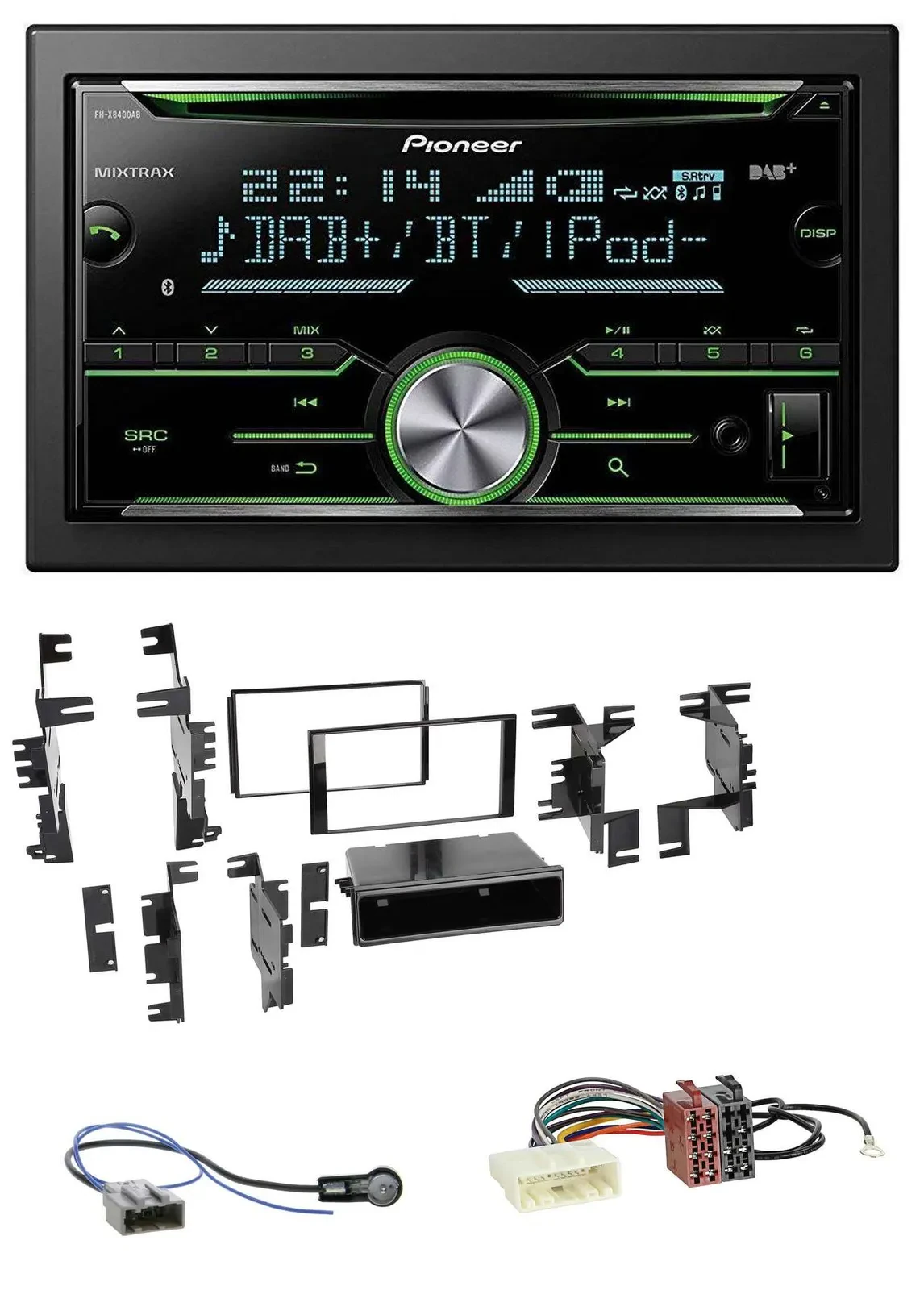 Pioneer Bluetooth MP3 DAB 2DIN USB CD Autoradio für Nissan Micra 13-17 schwarz g