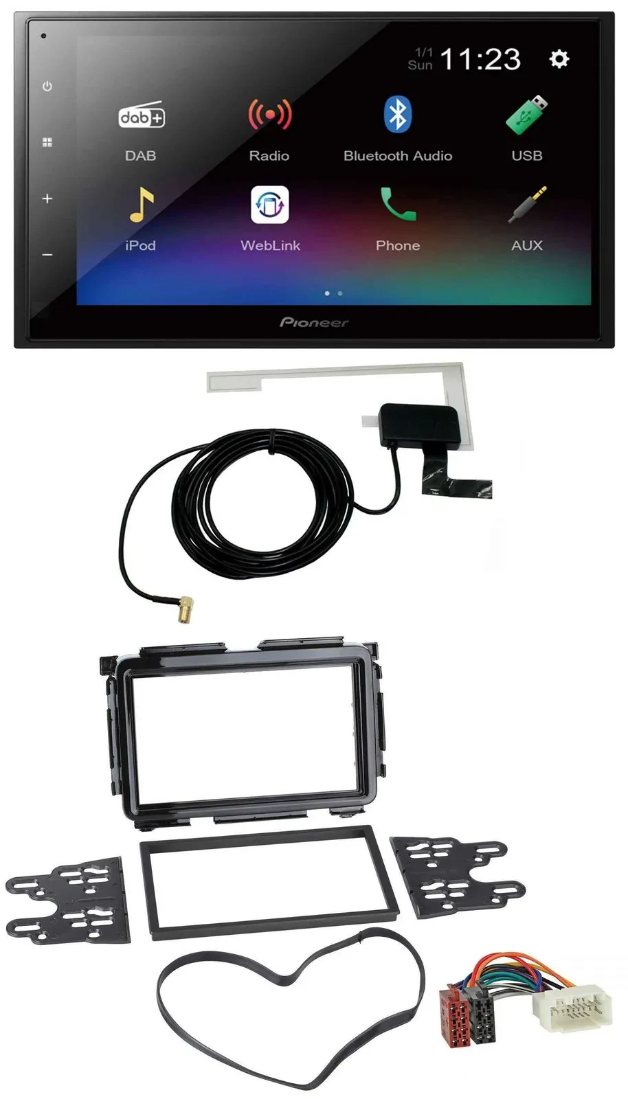 Pioneer DAB MP3 Bluetooth 2DIN USB Autoradio für Honda HR-V (RU, ab 2015)