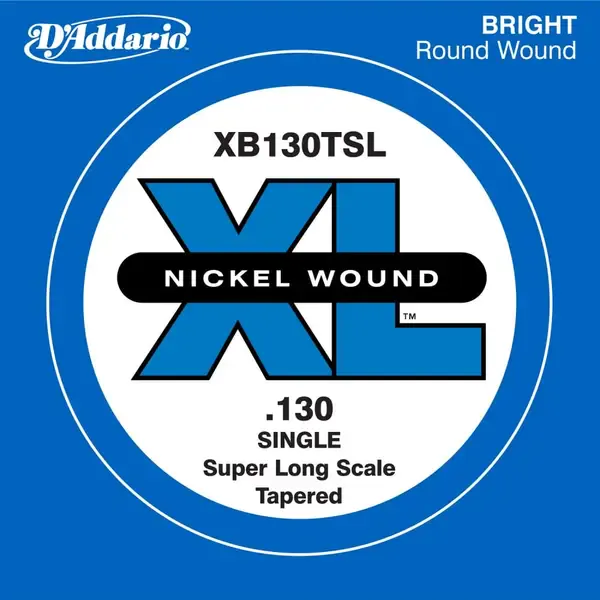 Струна для бас-гитары D'Addario XB130TSL, сталь никелированная, круглая оплетка, калибр 130