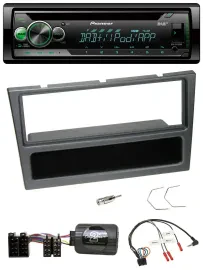 Автомагнитола Pioneer USB MP3 DAB CD, совместима с управлением на руле, для Opel Corsa C (2000–2004), угольно-серый