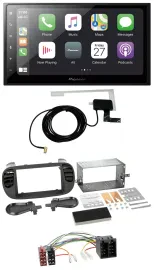 Pioneer USB MP3 2DIN Bluetooth DAB Autoradio für Fiat 500 bis 2012 schwarz soft