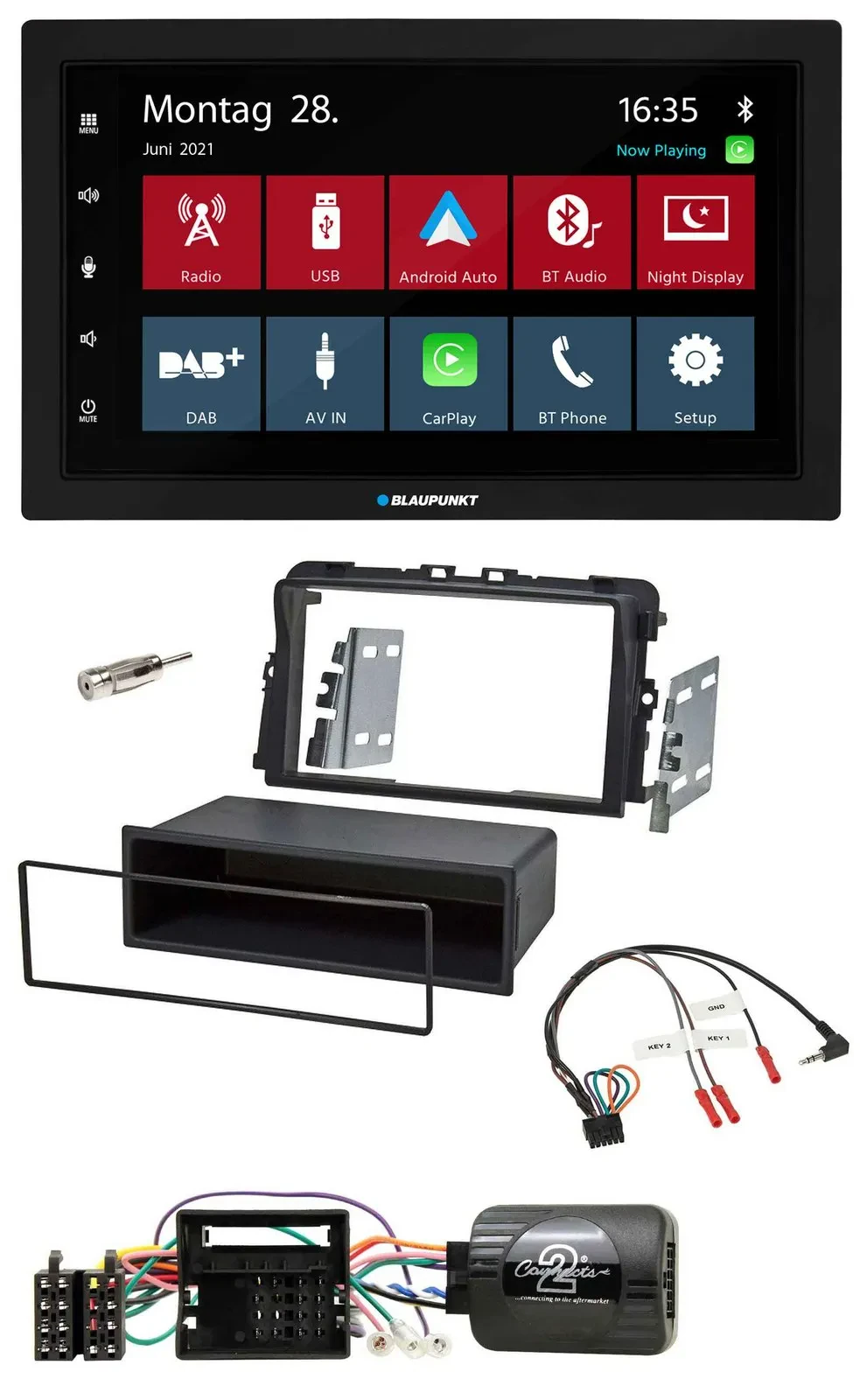 Автомагнитола для Opel Vivaro 2011–2015 Blaupunkt 2DIN, Bluetooth, DAB, USB, поддержка управления на руле