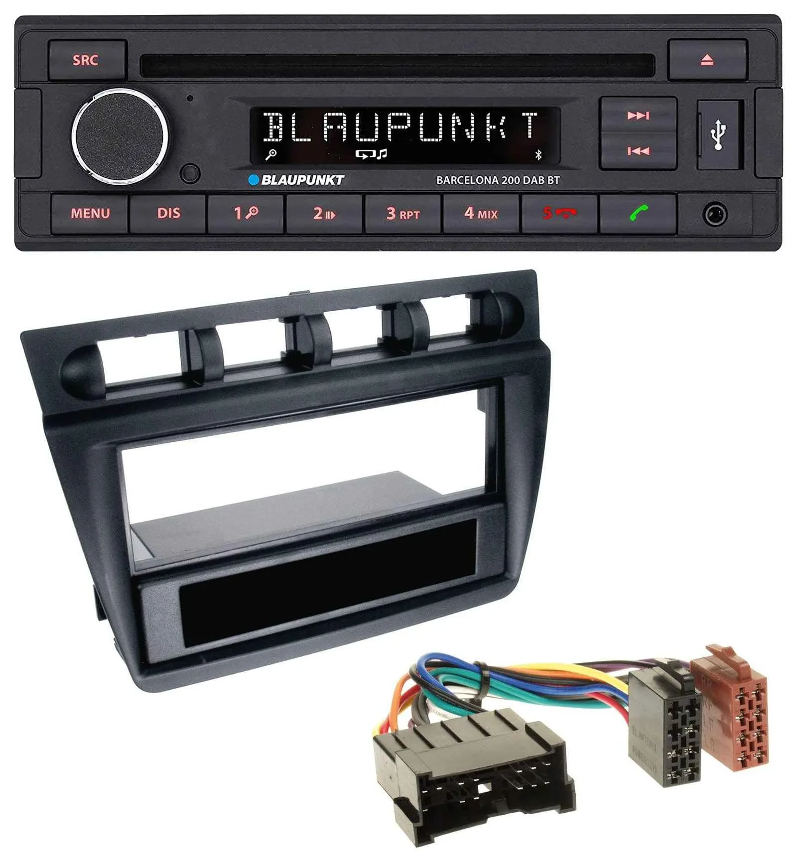 Автомагнитола Blaupunkt USB, DAB, CD, Bluetooth, MP3 для Kia Picanto (с 2006), черный