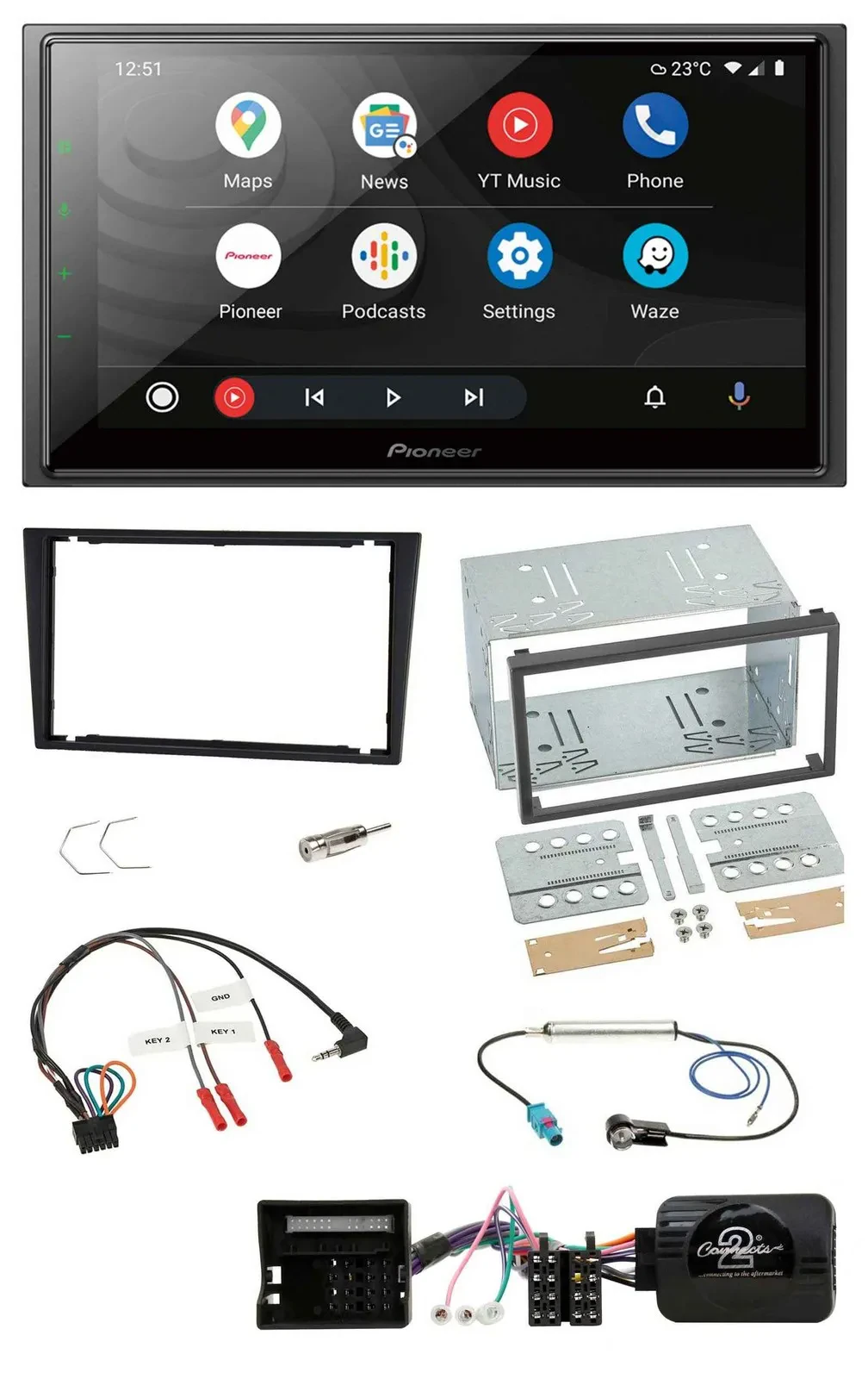 Pioneer USB 2DIN DAB Lenkrad Bluetooth Autoradio für Opel Corsa C Tigra Vectra C